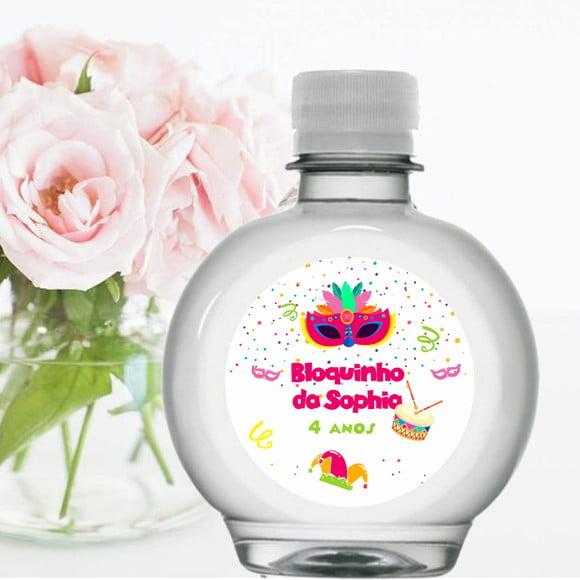 Rótulo para Garrafa de água 300ml Carnaval
