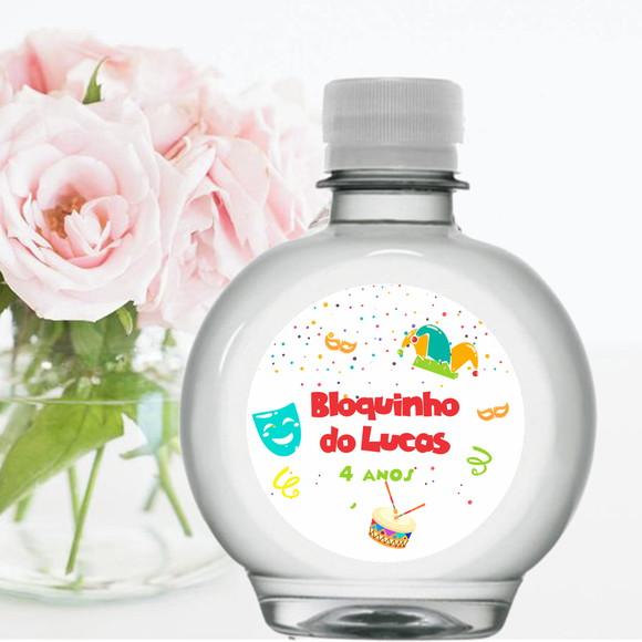 Rótulo para Garrafa de água 300ml Carnaval