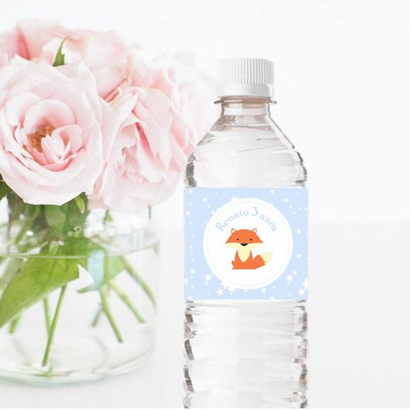 Rótulo para garrafa de água 500 ml Raposinha