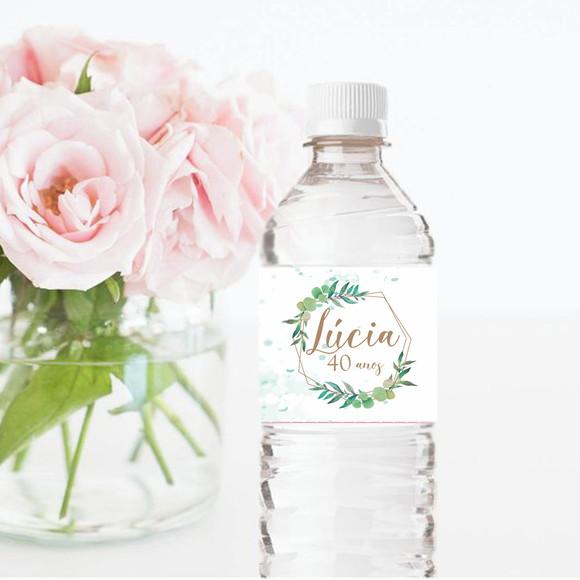 Rótulo para garrafa de água 500ml Floral