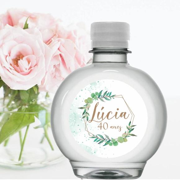 Rótulo para Garrafa de água Floral