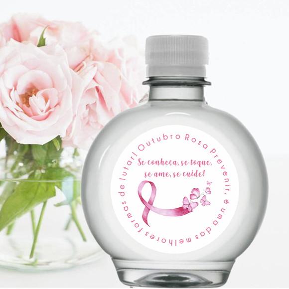 Rótulo para Garrafa de Água Outubro Rosa