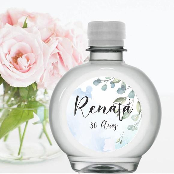 Rótulo para Garrafa de água Folhagem Floral