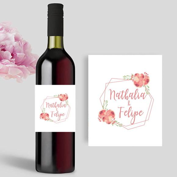 Rótulo para garrafa de Vinho Living Coral