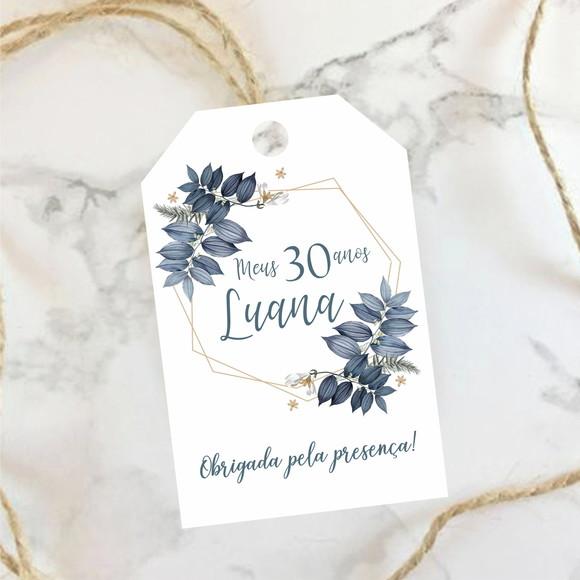 Tag de Agradecimento Aniversário Floral