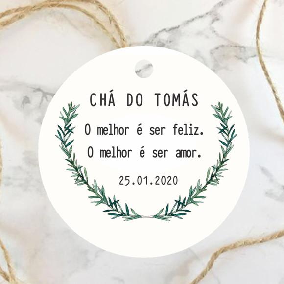 Tag de Agradecimento chá de bebê botânico folhagem