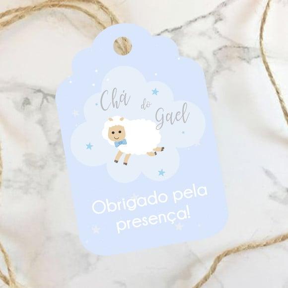 Tag de agradecimento chá de bebê Ovelhinha