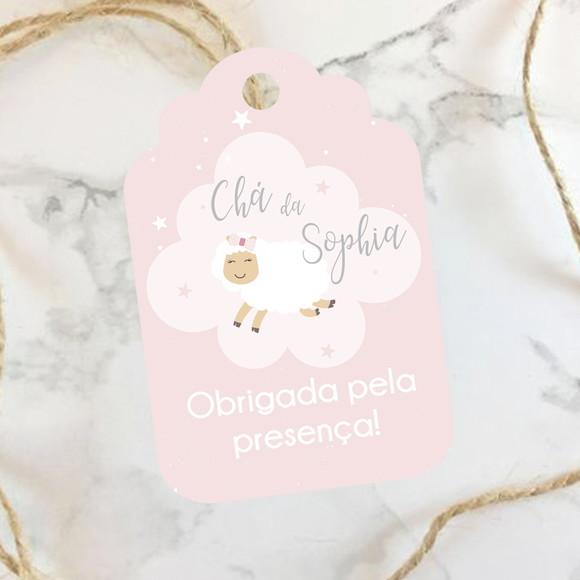 Tag de agradecimento chá de bebê Ovelhinha