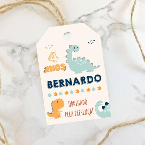 Tag de agradecimento Dinossauro