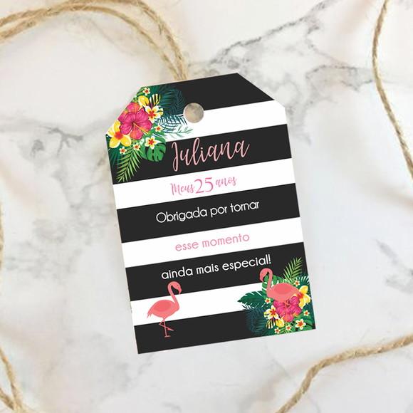Tag de agradecimento flamingo