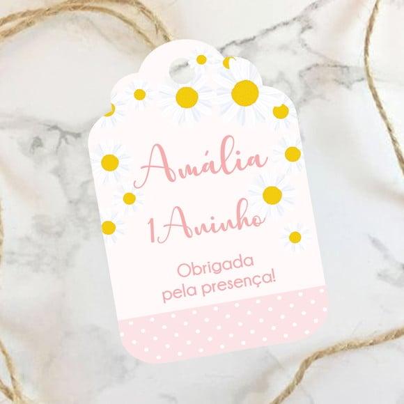 Tag de agradecimento Margarida
