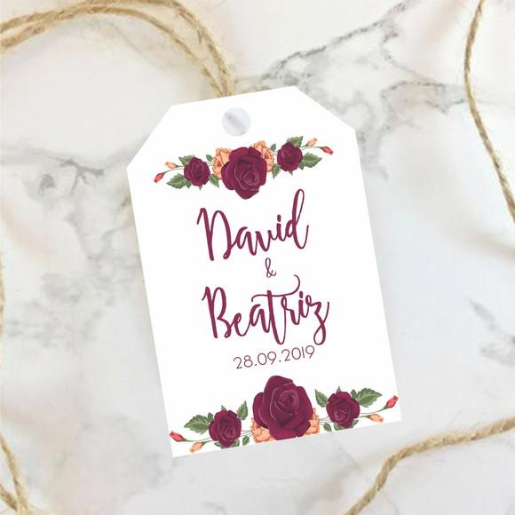 Tag de agradecimento para Casamento Floral