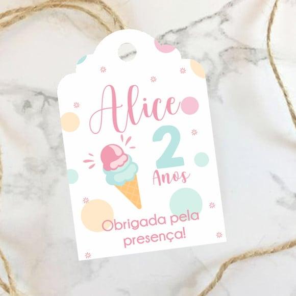 Tag de agradecimento Sorvete