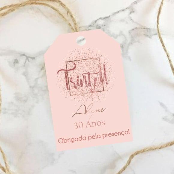 Tag de agradecimento Rosé Gold