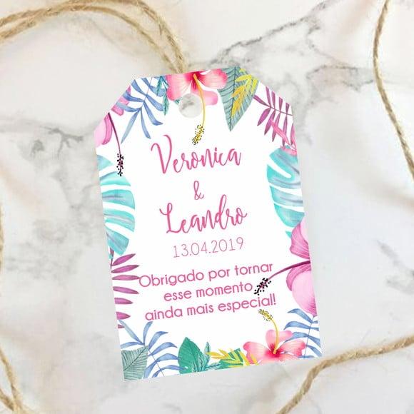 Tag de agradecimento Tropical