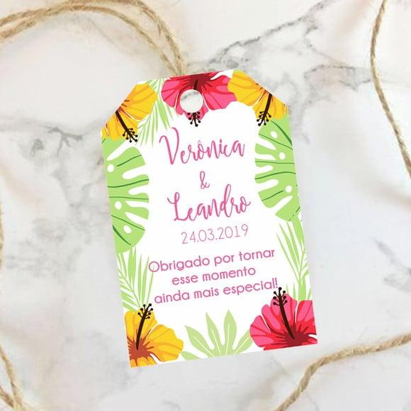 Tag de agradecimento Tropical