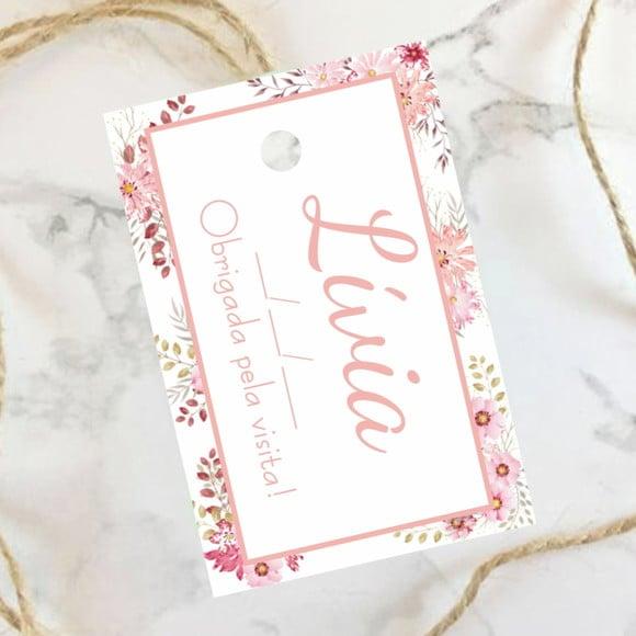 Tag para Lembrancinha de Maternidade Floral