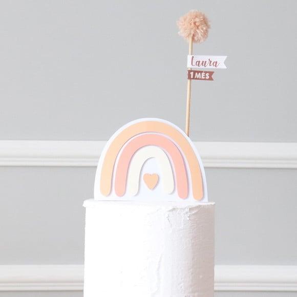 Topo de bolo - Arco-ìris Boho chic