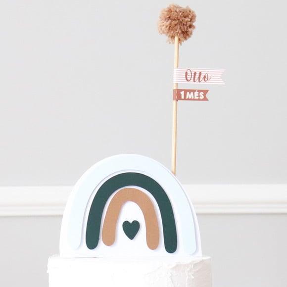 Topo de bolo - Arco-ìris Boho chic