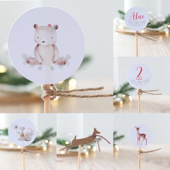 Topper para Doces com Forminha Bosque Encantado Woodland