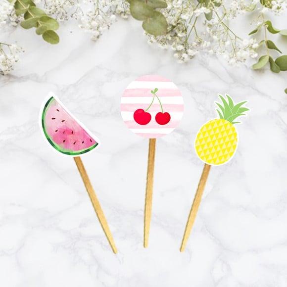 Topper para doces Frutinhas