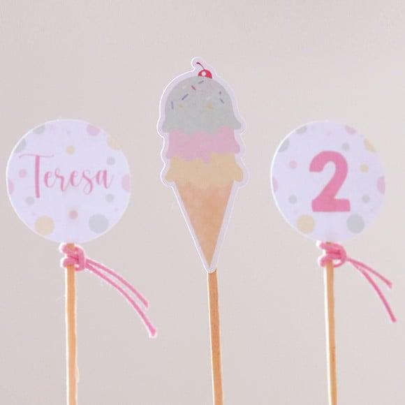 Topper para doces Sorvete