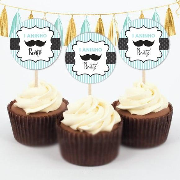 Topper para doces Mustache