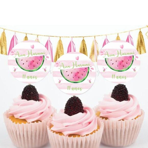 Topper para doces Melancia Aquarela