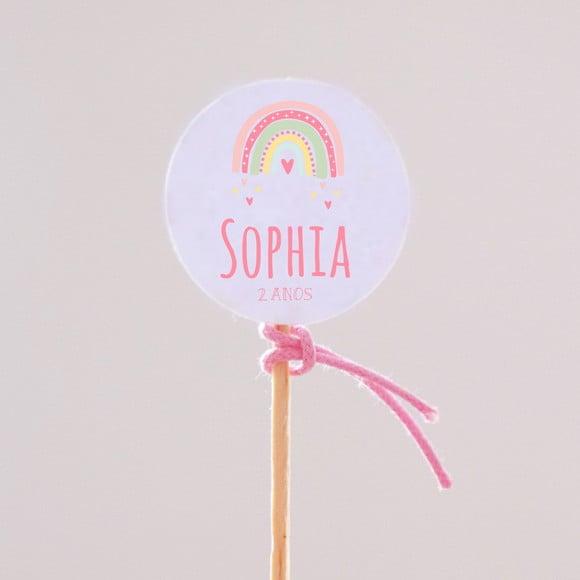 Topper para Docinho Arco Íris Boho