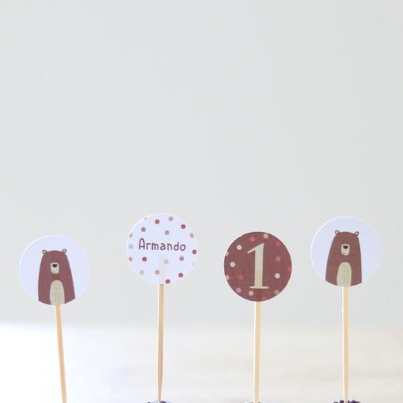 Topper para Docinho - Ursinho, Bosque, Animais, Woodland
