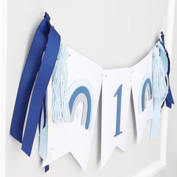 Varal Mesversário - Arco-ìris Boho Chic Azul Marinho