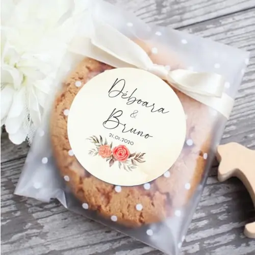 (Recomendado) Adesivo para Lembrancinha de Casamento Floral
