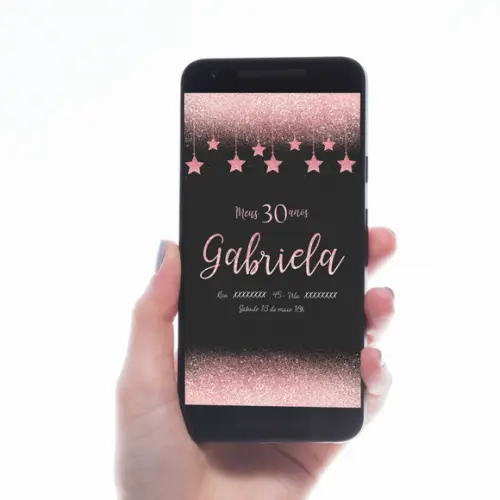 (RECOMENDADO) CONVITE DIGITAL ESTRELA ROSÉ