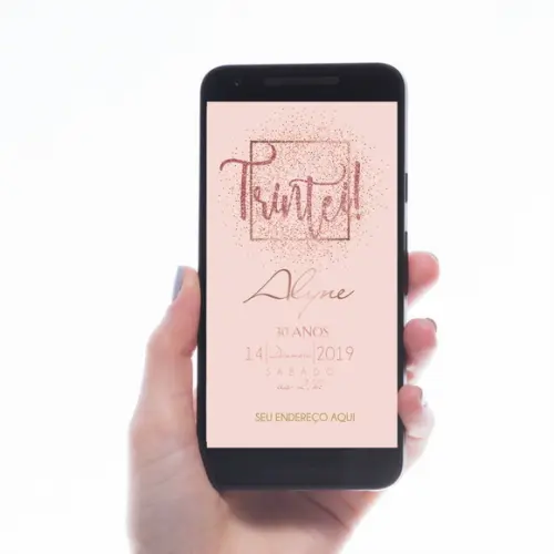 (RECOMENDADO) CONVITE DIGITAL ROSÉ GOLD