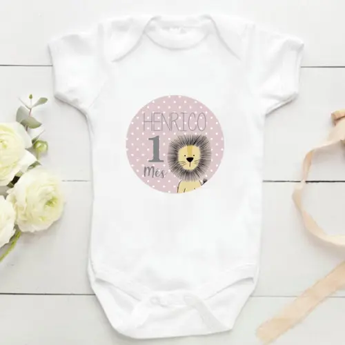 (RECOMENDADO) Kit mesversário 12 adesivos para body animais