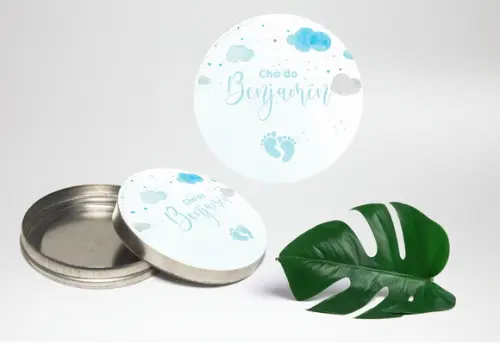 Adesivo de latinha mint to be Chá de Bebê Nuvens