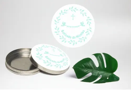 Adesivo de latinha mint to be para Batizado