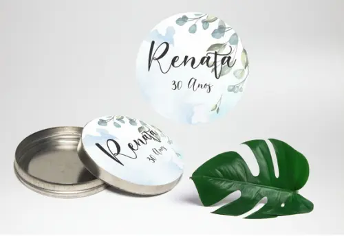 Adesivo de latinha mint to be Folhagem Floral