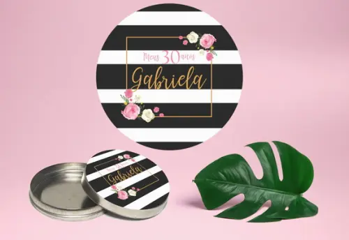 Adesivo para latinha mint to be aniversário floral