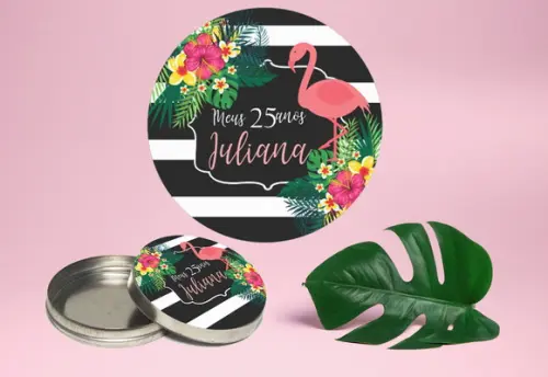 Adesivo para latinha mint to be flamingo