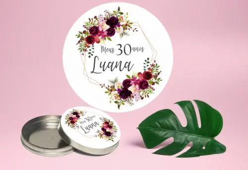 Adesivo para Latinha Mint To Be Floral Marsala