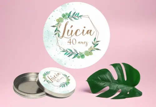 Adesivo para latinha mint to be Floral