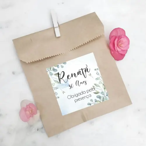 Adesivo para Lembrancinha Folhagem Floral