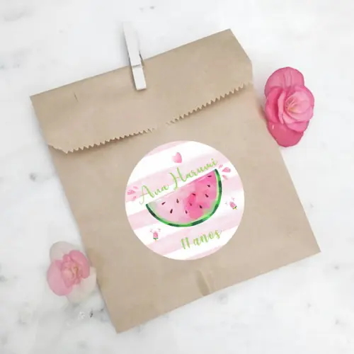 Adesivo para Lembrancinha Melancia Aquarela