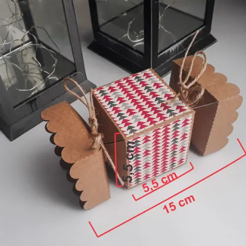 Caixa Bala Papel Kraft para Lembrancinha de Natal
