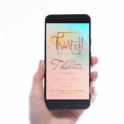 Convite Digital Rosé Gold