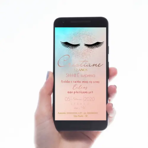 Convite Digital Rosé Gold