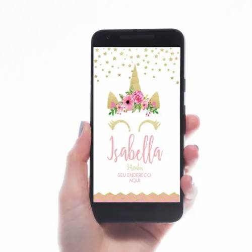 CONVITE DIGITAL UNICÓRNIO PARA WHATSAPP