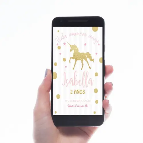 CONVITE DIGITAL UNICÓRNIO PARA WHATSAPP