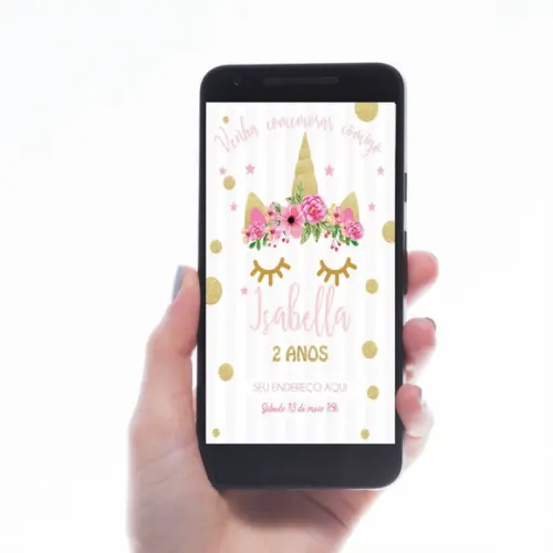 CONVITE DIGITAL UNICÓRNIO PARA WHATSAPP